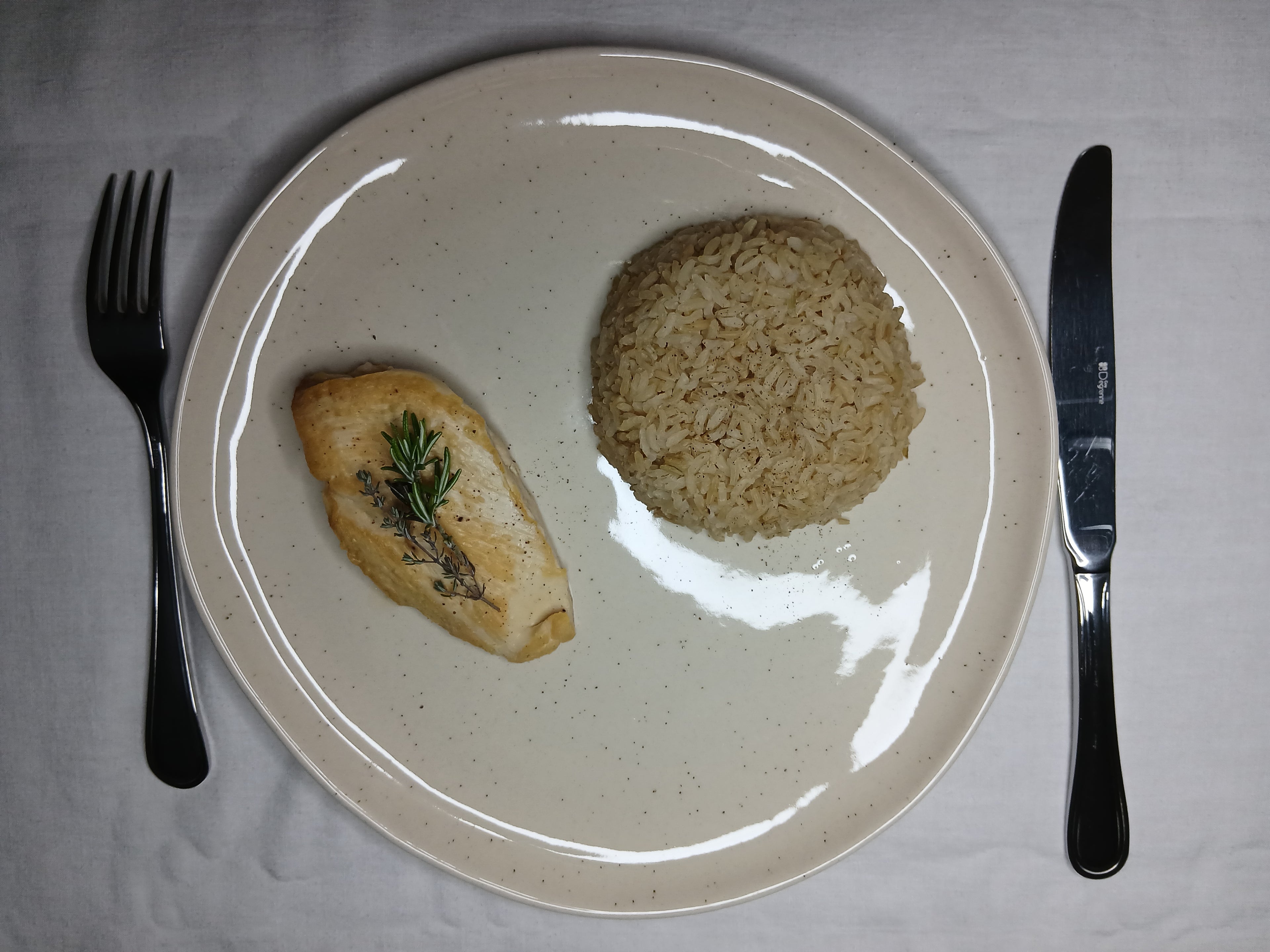 Poulet citron, herbes de Provence & riz complet